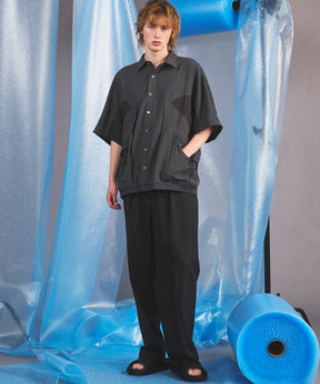 NISHIKAWA KEORI Wool Mix Gabardine Prime Wide One-Tuck Wide Pants