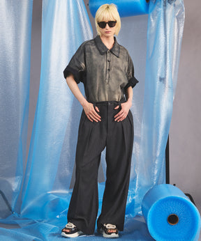 [26SS PRE-ORDER] Airy Striped Gabardine Prime-Wide Two-tuck Pants