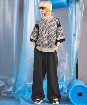 [26SS PRE-ORDER] Sheer Fabric Docking Prime-Over Short-sleeved Knit T-shirt