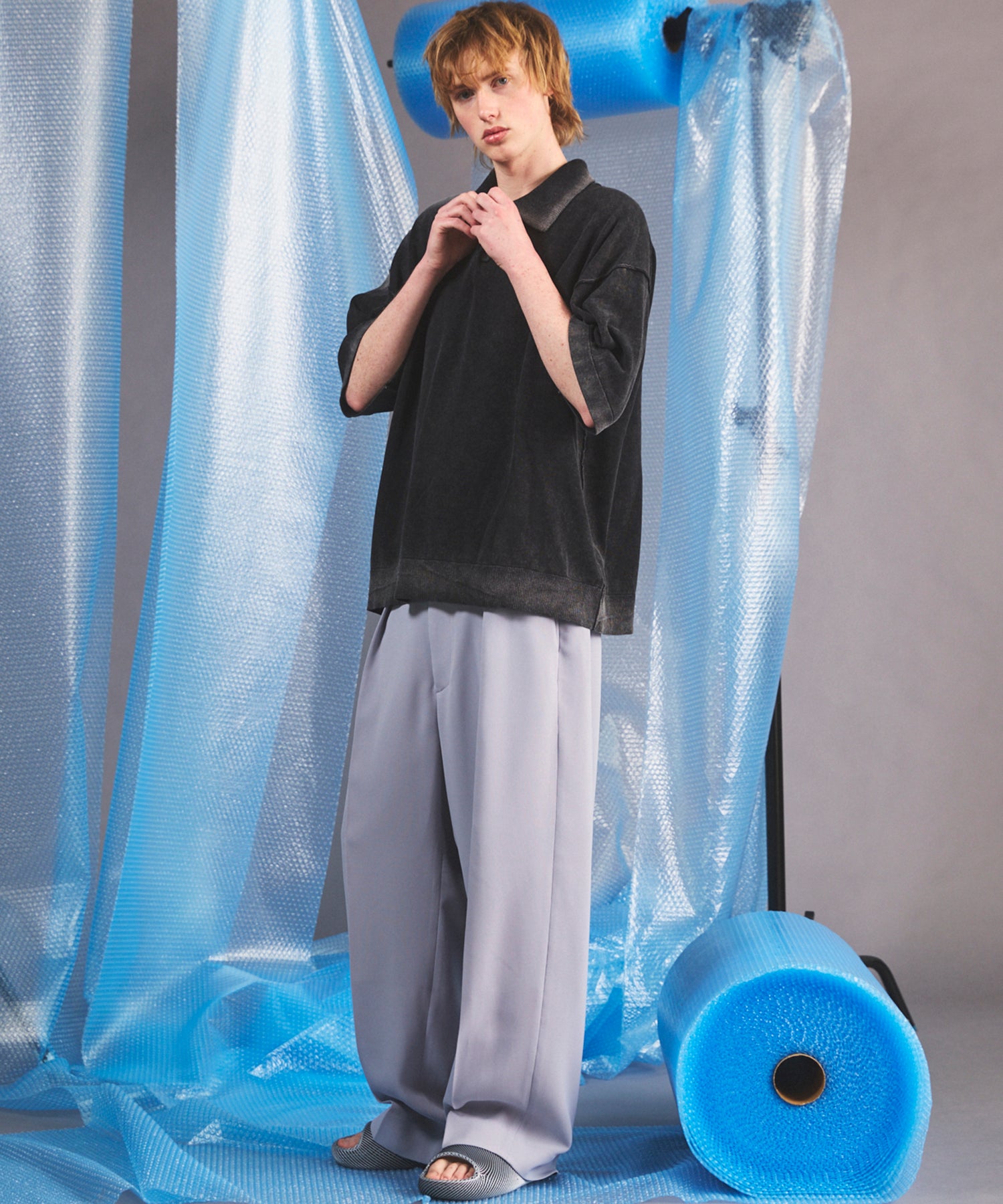 Cotton Bulky Acrylic Blend Prime-Over Gradation Dyeing Knit