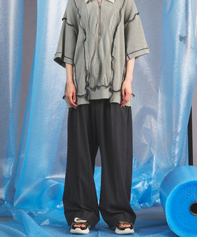 [26SS PRE-ORDER] Airy Striped Gabardine Prime-Wide Two-tuck Pants