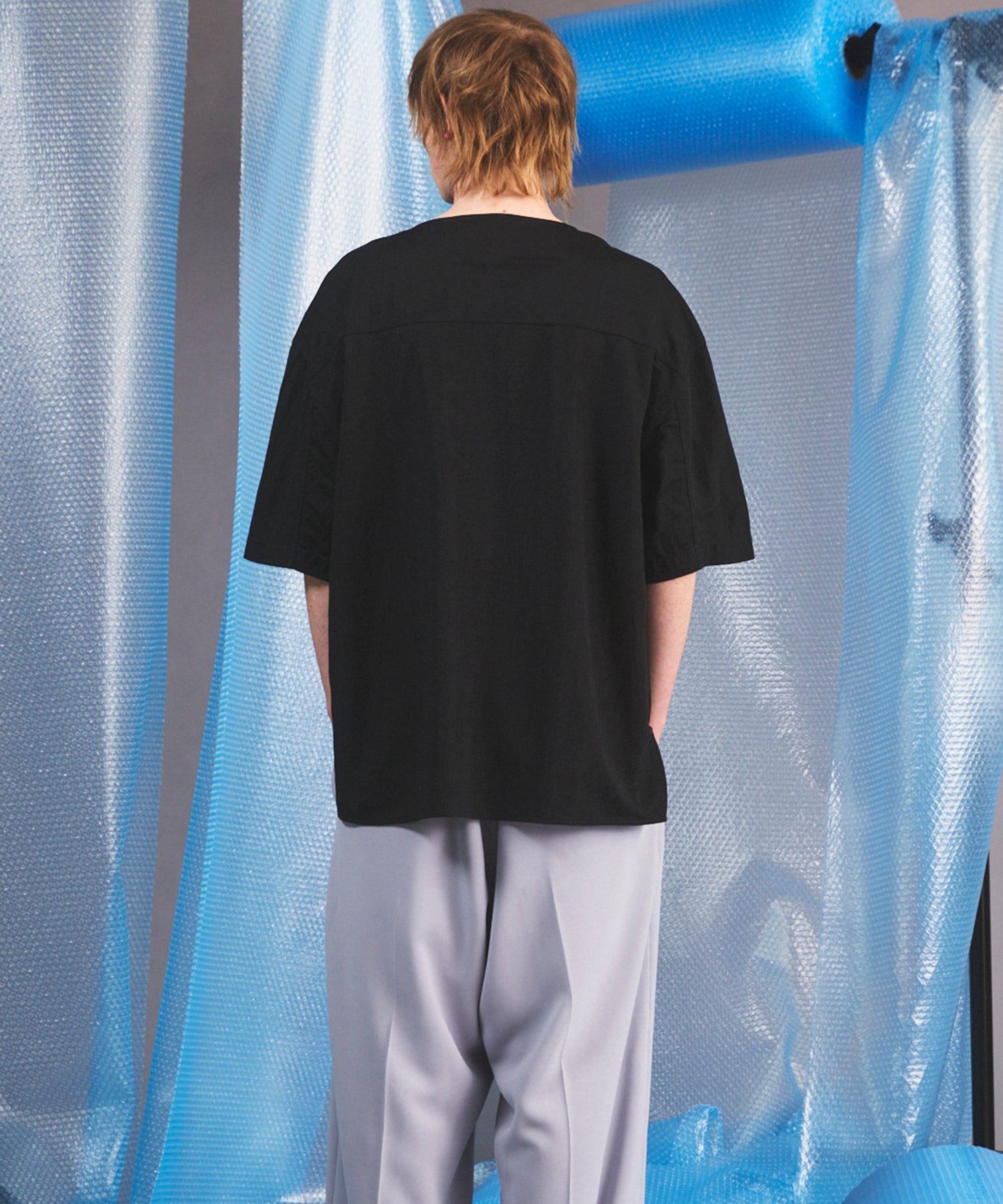 Woven-like Smooth Prime-Over Short-sleeved T-shirt