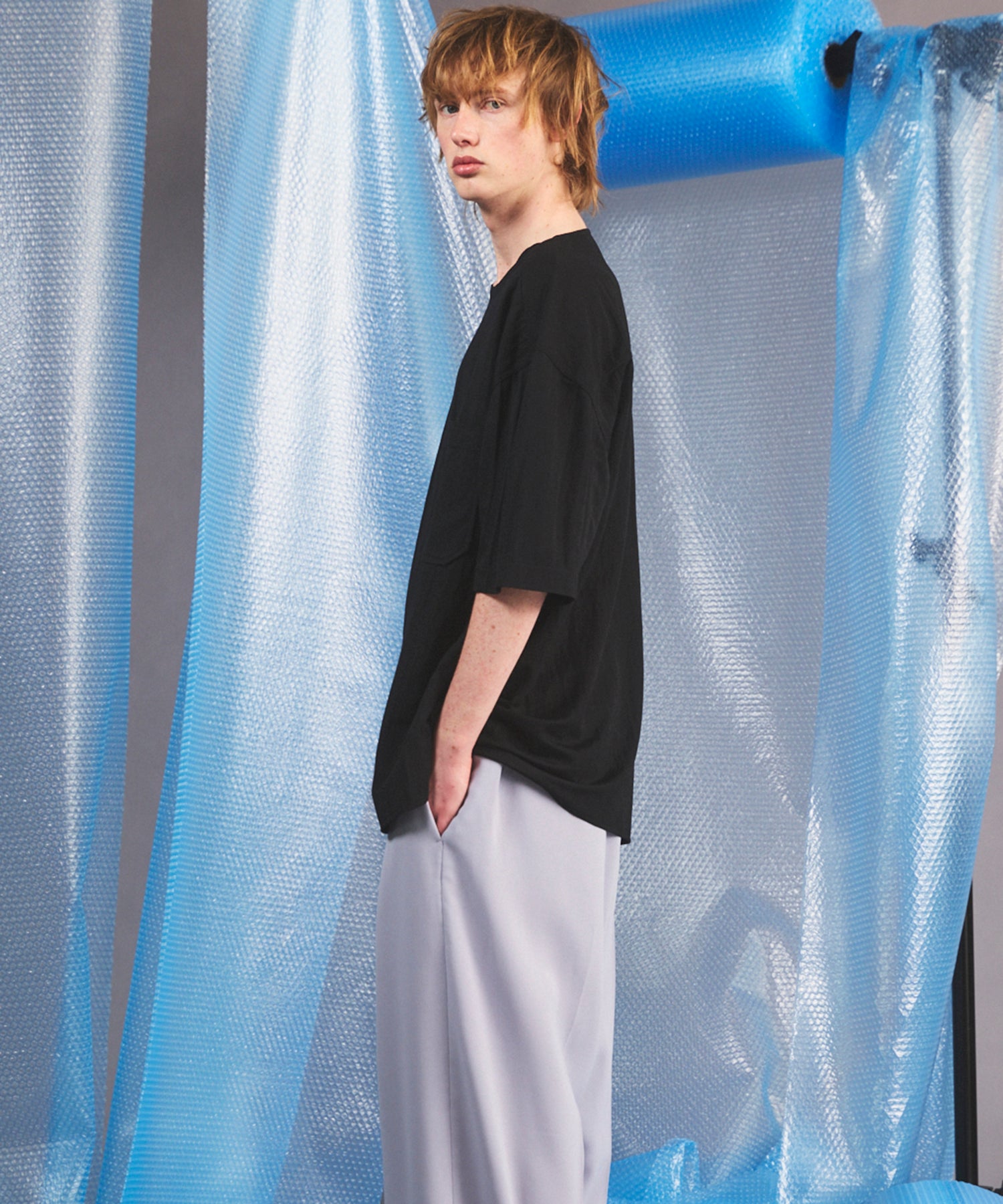 Woven-like Smooth Prime-Over Short-sleeved T-shirt