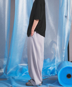 Wooly Mesh One-tuck Prime-Wide Tapered Slacks