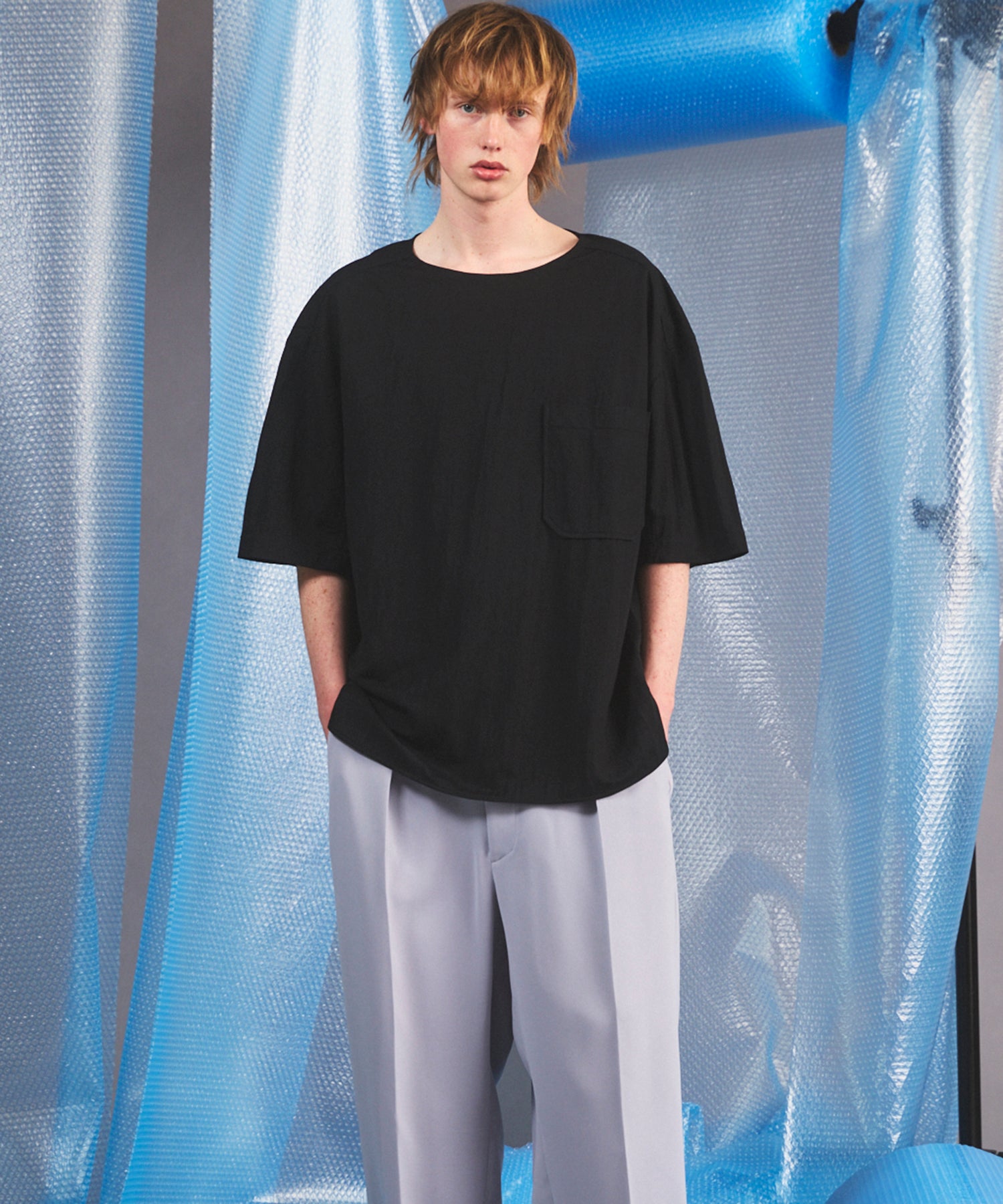 Woven-like Smooth Prime-Over Short-sleeved T-shirt