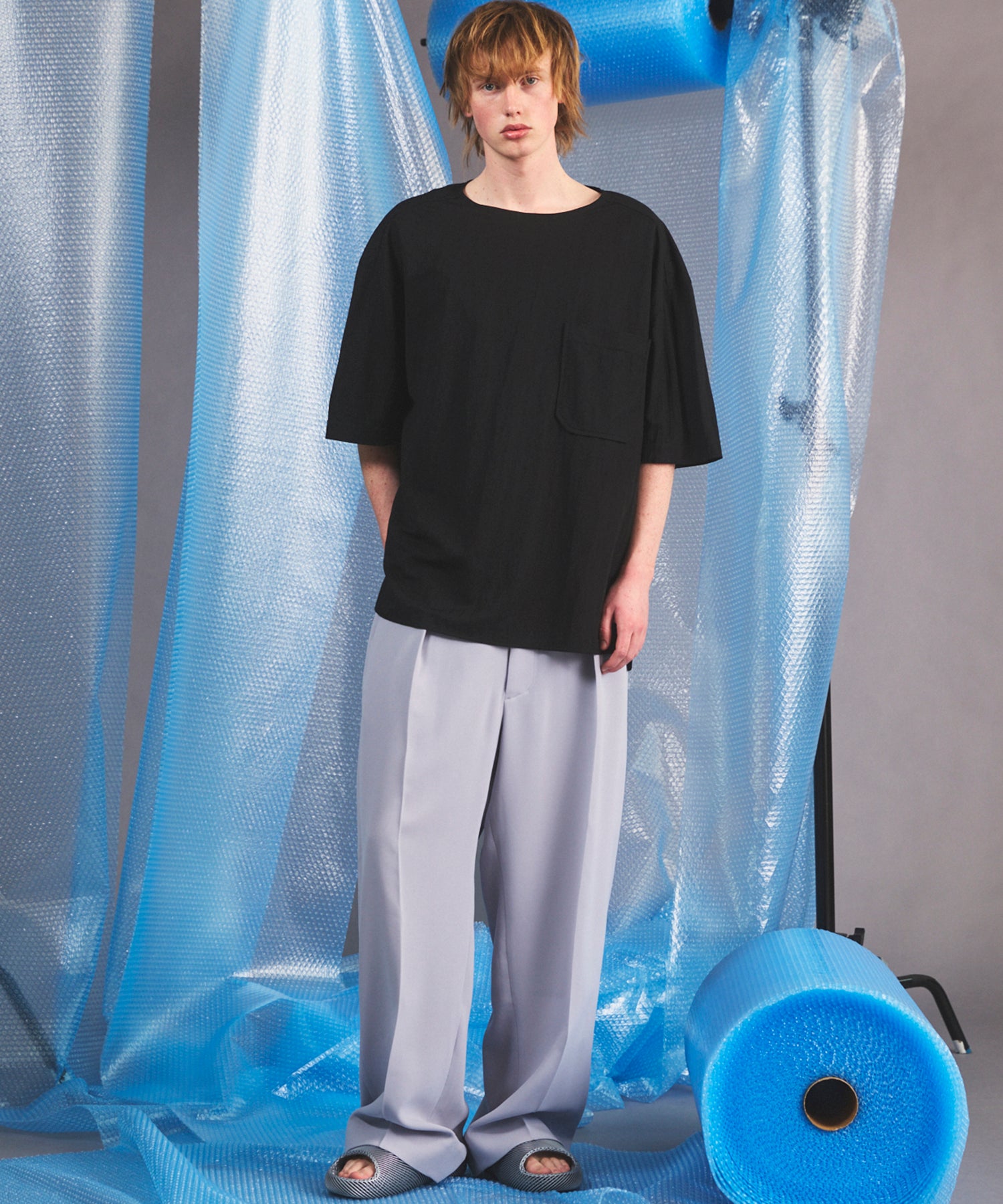 26ss シルクトップス TAAKK - 【26SS】シルク シャツ / SILK SHIRT / ブルー | STORY