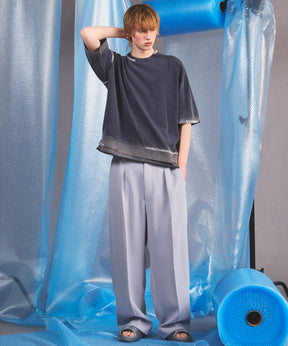 High Twist Prime-Over Pigment Bleach Crew Neck Knit T-shirt
