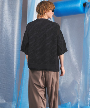[26SS PRE-ORDER] Sheer Fabric Docking Prime-Over Short-sleeved Knit T-shirt