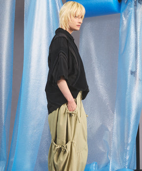 【26SS PRE-ORDER】Different Material Curve Switching Prime-Over Short-sleeved Polo Shirt