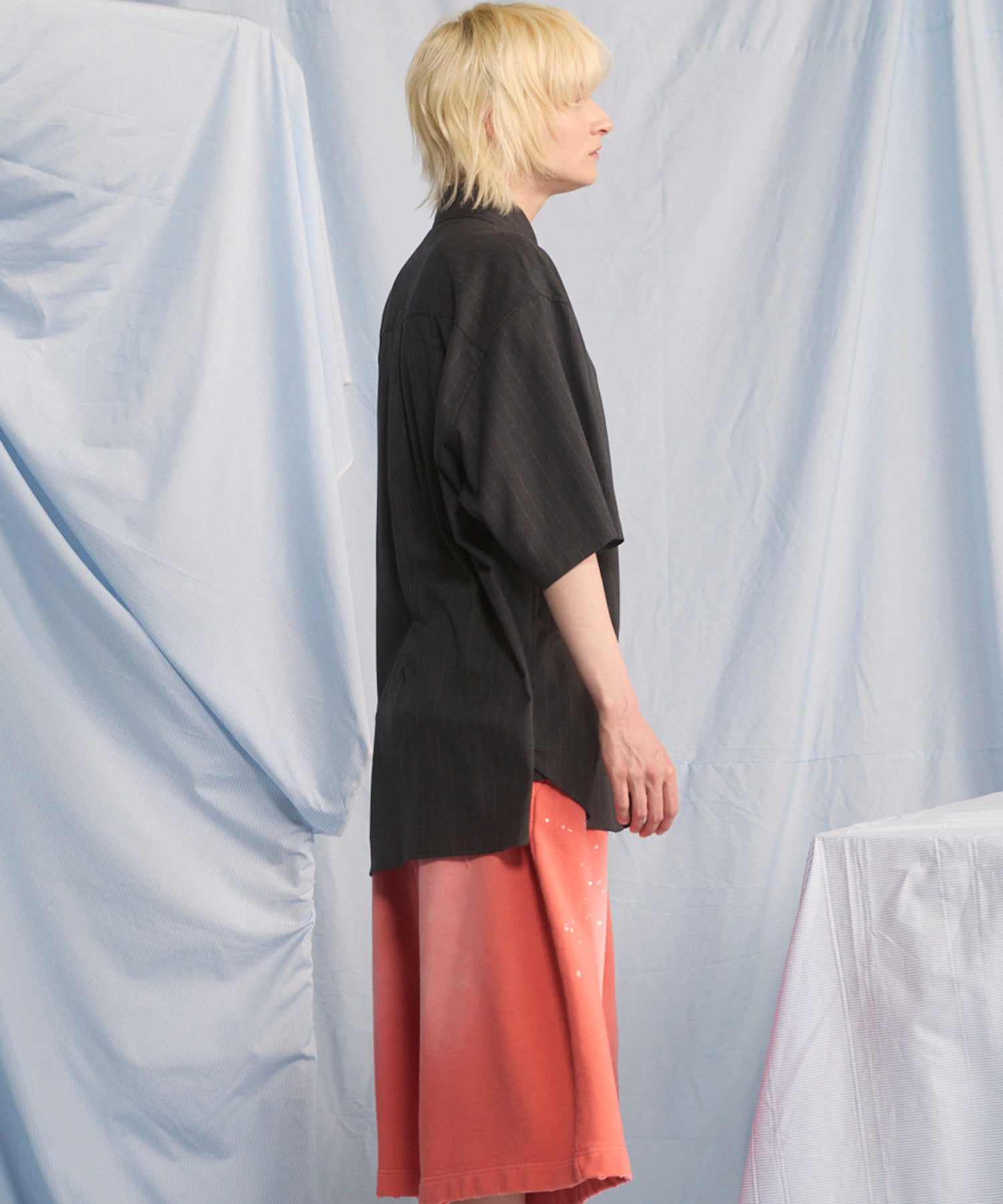 [26SS PRE-ORDER] Airy Striped Gabardine Prime-Over Short-sleeved Shirt