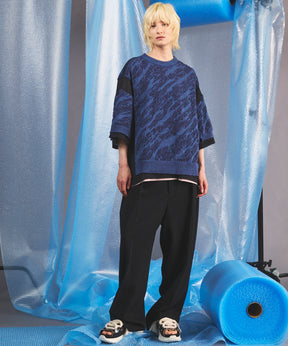 [26SS PRE-ORDER] Sheer Fabric Docking Prime-Over Short-sleeved Knit T-shirt