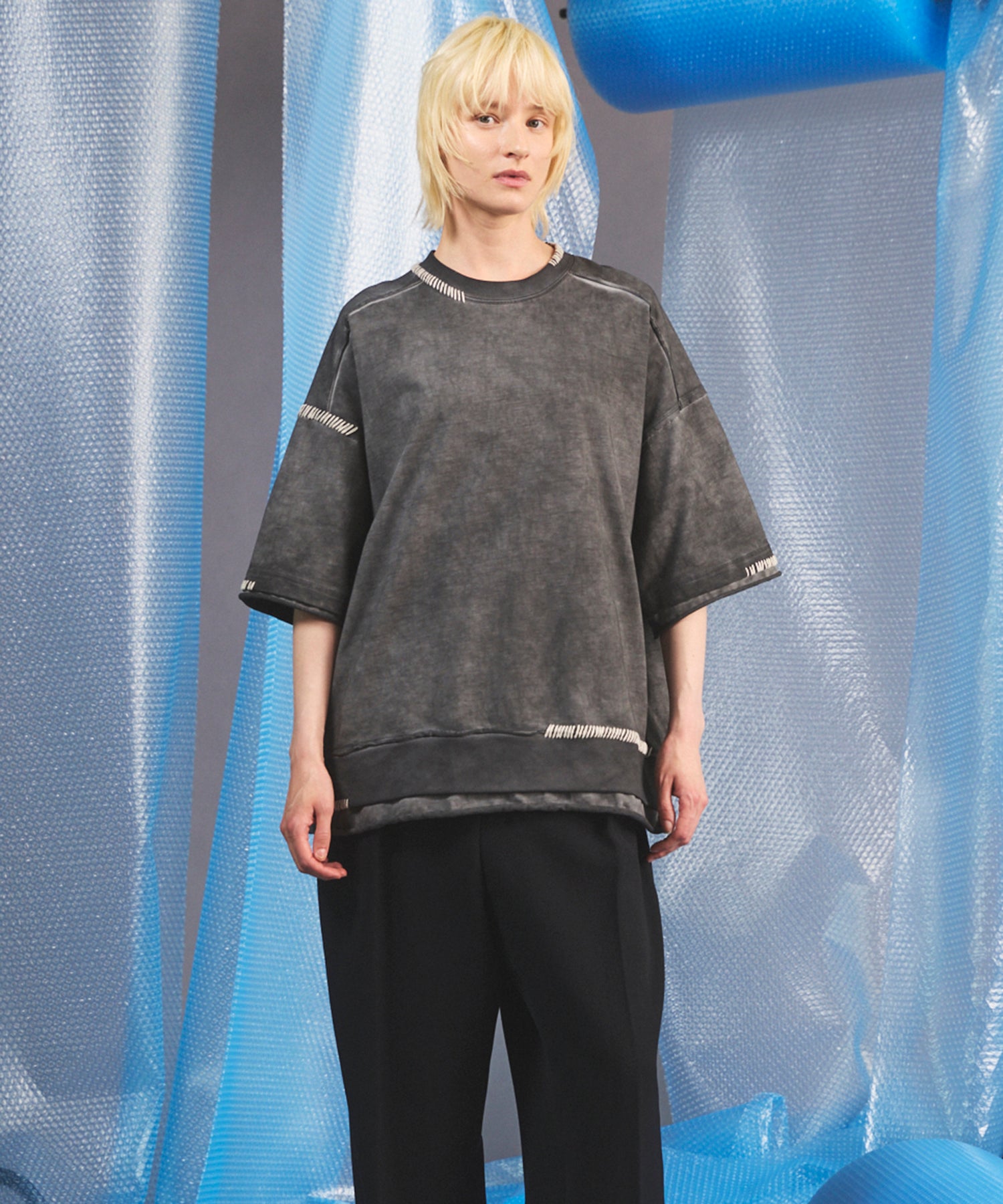 [26SS PRE-ORDER] Over-Dye Embroidery Short-sleeved T-shirt