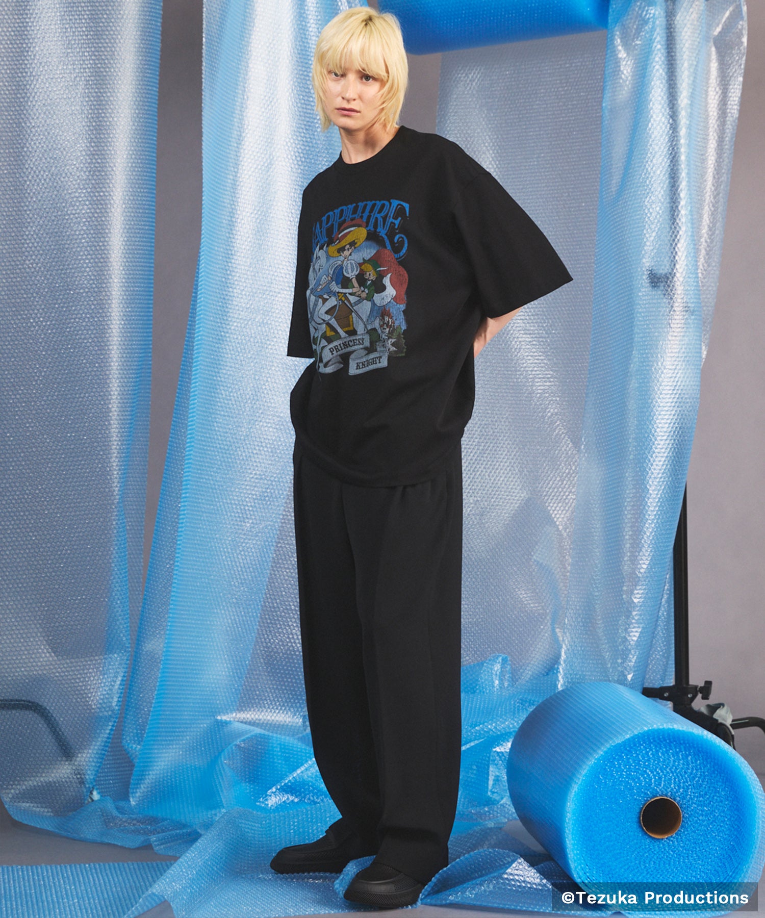 Wooly Mesh One-tuck Prime-Wide Tapered Slacks