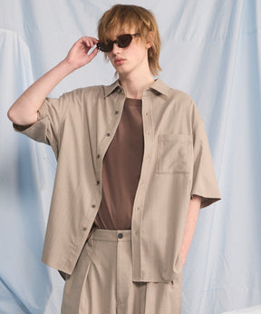 [26SS PRE-ORDER] Airy Striped Gabardine Prime-Over Short-sleeved Shirt