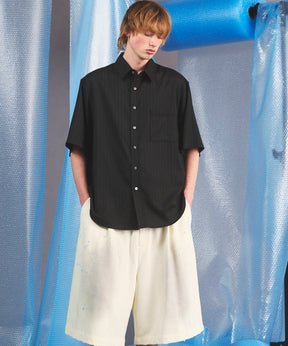 [26SS PRE-ORDER] Airy Striped Gabardine Prime-Over Short-sleeved Shirt
