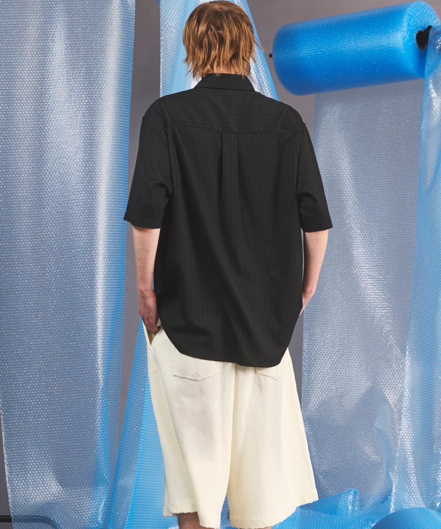 [26SS PRE-ORDER] Airy Striped Gabardine Prime-Over Short-sleeved Shirt