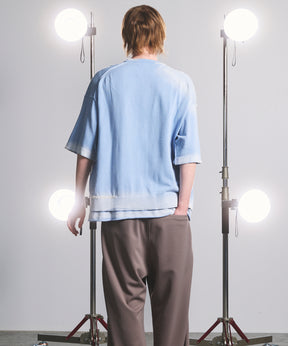 High Twist Prime-Over Pigment Bleach Crew Neck Knit T-shirt