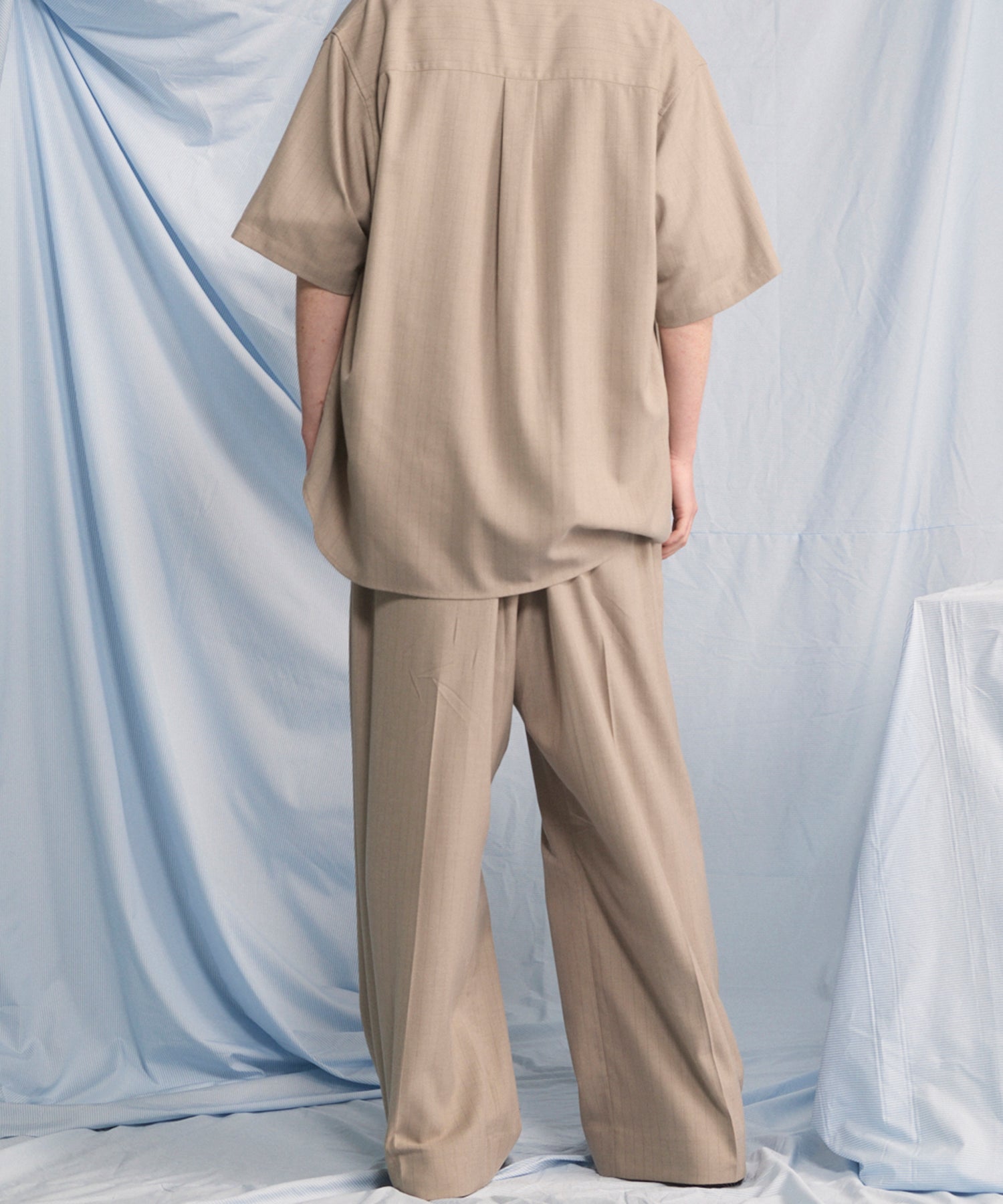 [26SS PRE-ORDER] Airy Striped Gabardine Prime-Wide Two-tuck Pants