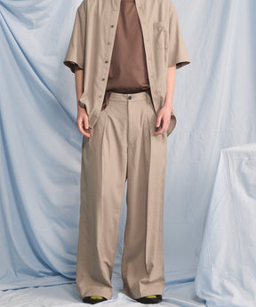 [26SS PRE-ORDER] Airy Striped Gabardine Prime-Wide Two-tuck Pants