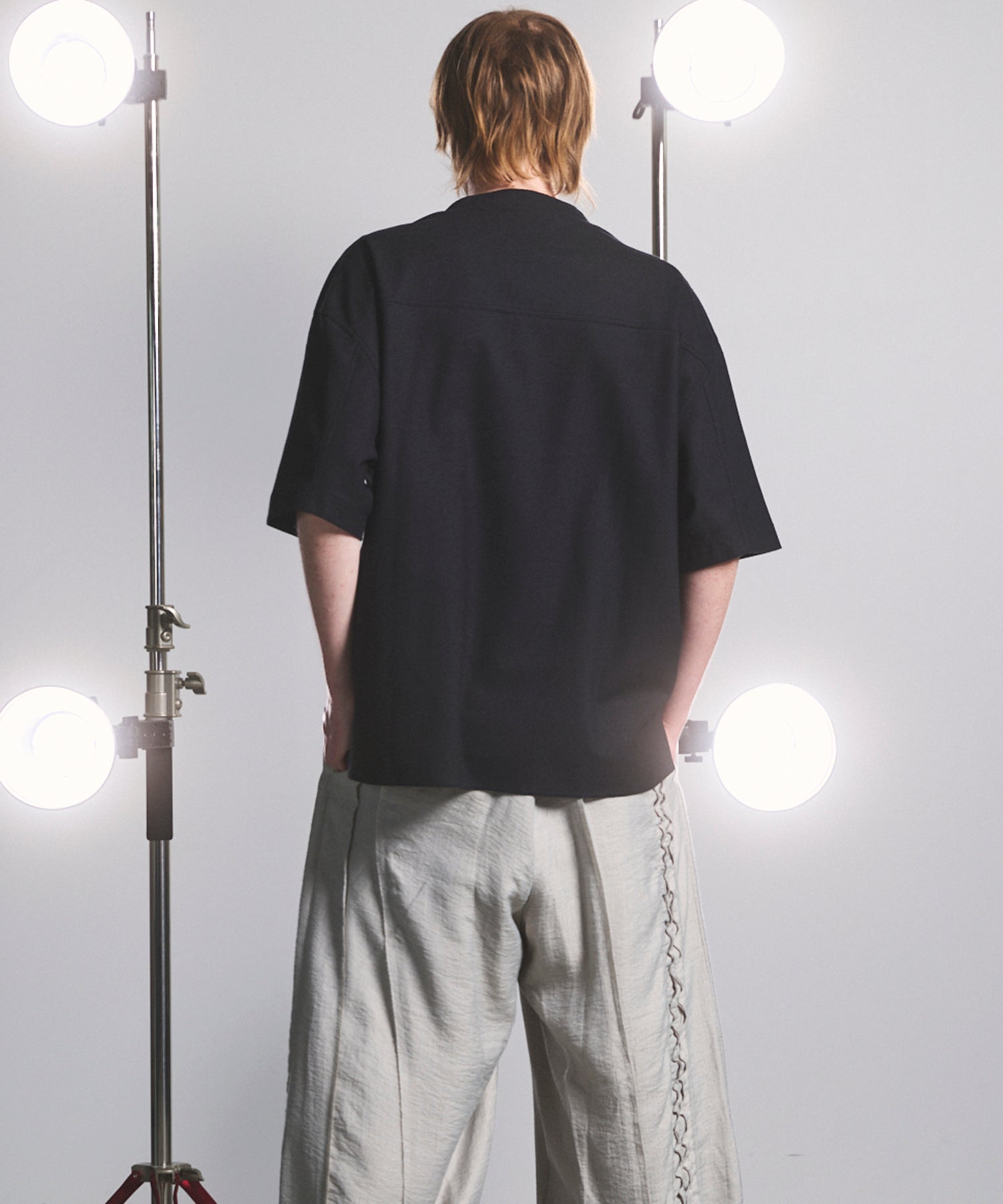【26SS PRE-ORDER】Birdseye Jersey Mesh Prime-Over Henry Neck Short-sleeved T-shirt