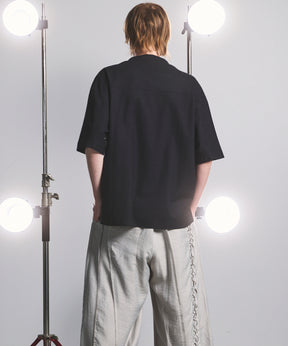 【26SS PRE-ORDER】Birdseye Jersey Mesh Prime-Over Henry Neck Short-sleeved T-shirt