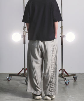 [26SS PRE-ORDER] Linen Mix Slab Side Big Pocket Prime-Wide Pants