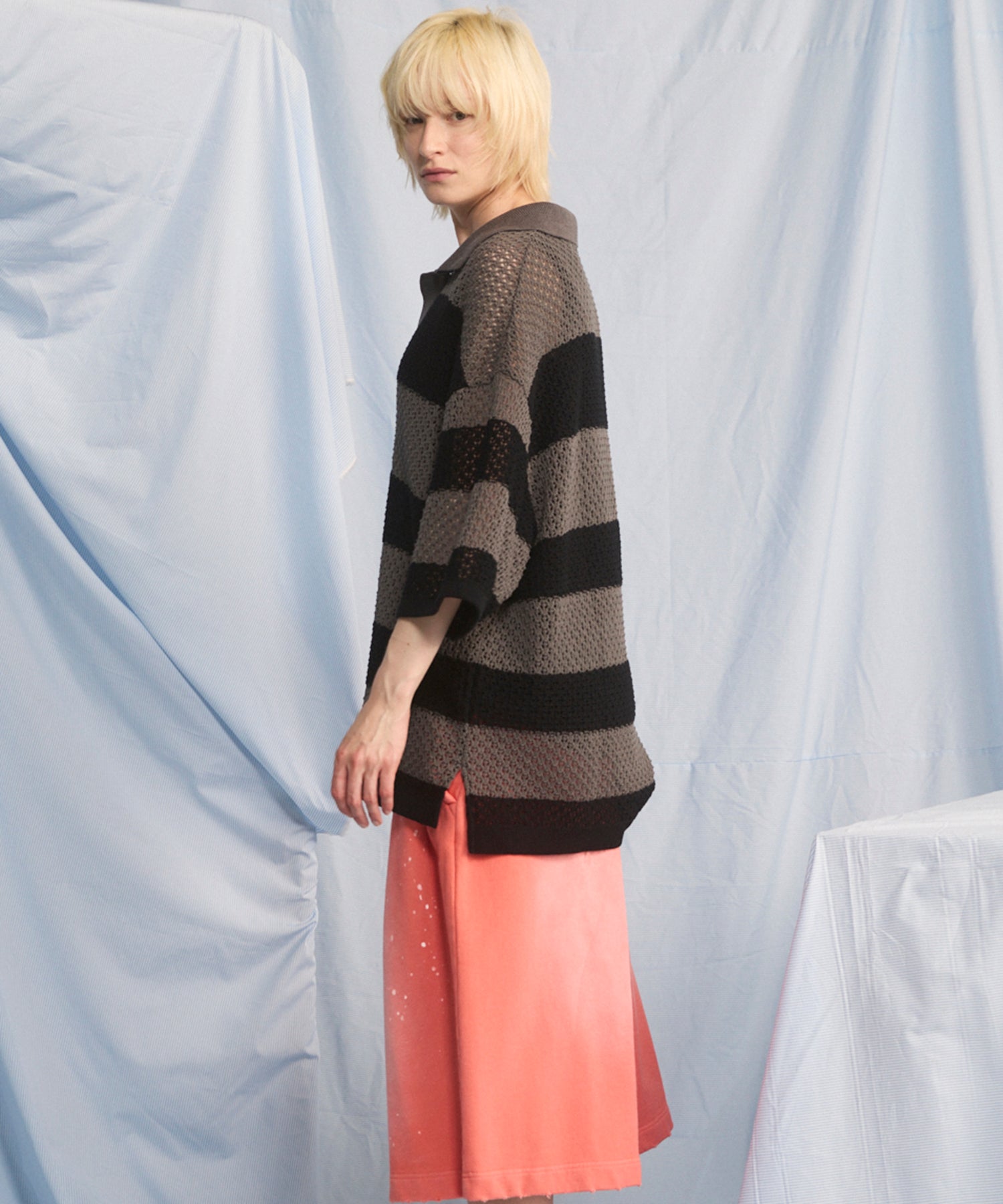 Cotton Bulky Acrylic Blend Prime-Over Gradation Dyeing Knit