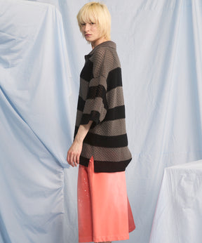 Cotton Bulky Acrylic Blend Prime-Over Gradation Dyeing Knit