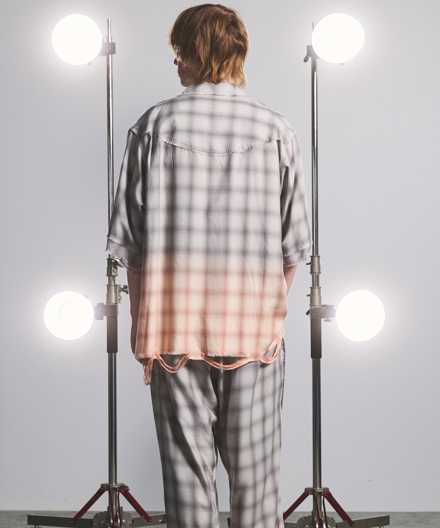 [26SS PRE-ORDER] Destroy Damage Prime-Over Ombre Check Short Sleeve Shirt