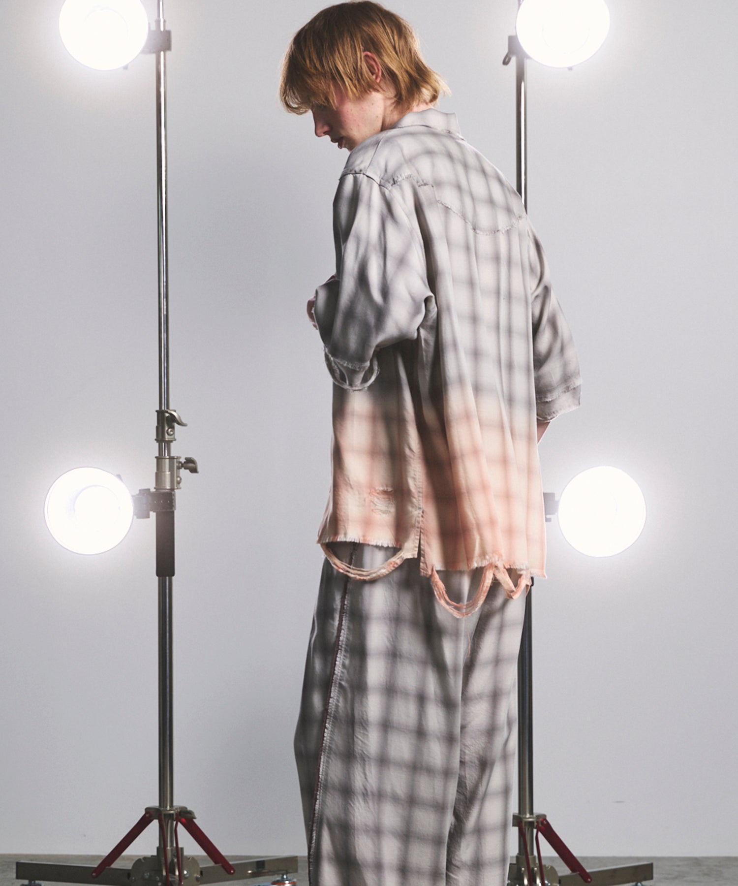 [26SS PRE-ORDER] Destroy Damage Prime-Over Ombre Check Short Sleeve Shirt