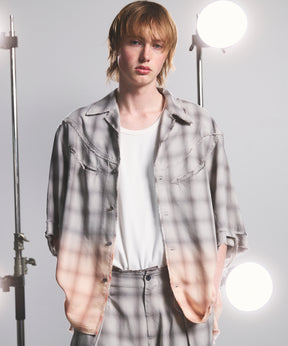 [26SS PRE-ORDER] Destroy Damage Prime-Over Ombre Check Short Sleeve Shirt