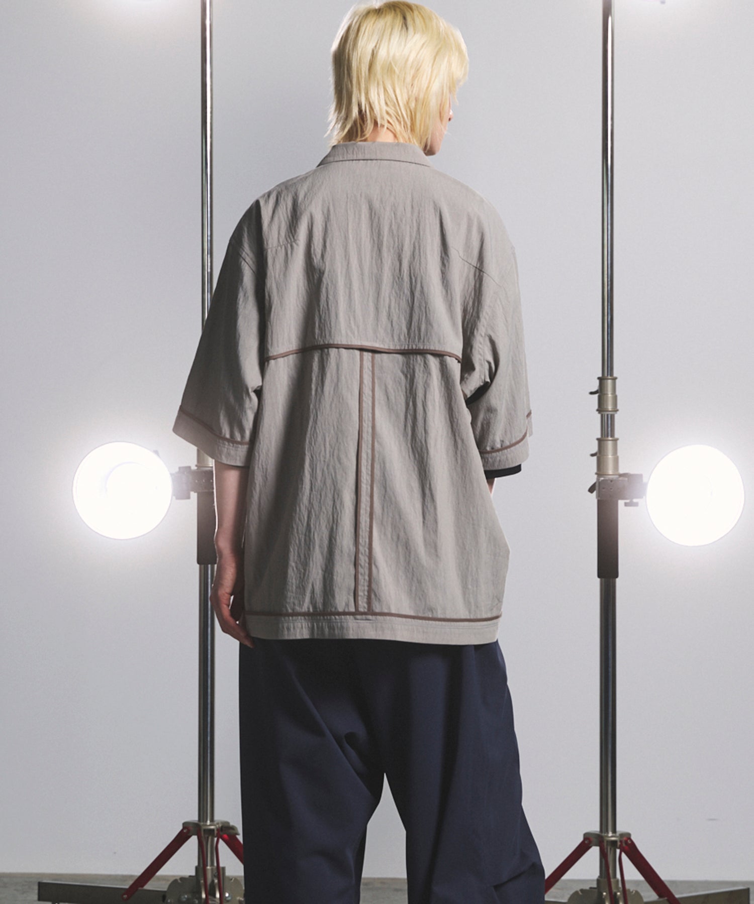 [26SS PRE-ORDER] Airy Striped Gabardine Prime-Over Short-sleeved Shirt