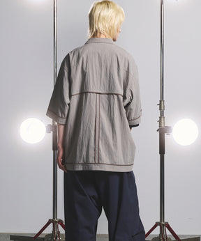 [26SS PRE-ORDER] Airy Striped Gabardine Prime-Over Short-sleeved Shirt
