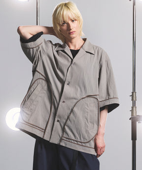 [26SS PRE-ORDER] Airy Striped Gabardine Prime-Over Short-sleeved Shirt