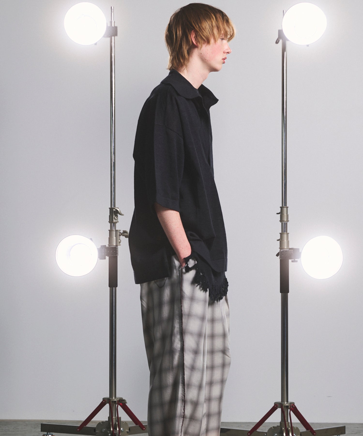 【26SS PRE-ORDER】Ramie-SOLOTEX Prime-Over Deep Front Skipper Knit T-shirt