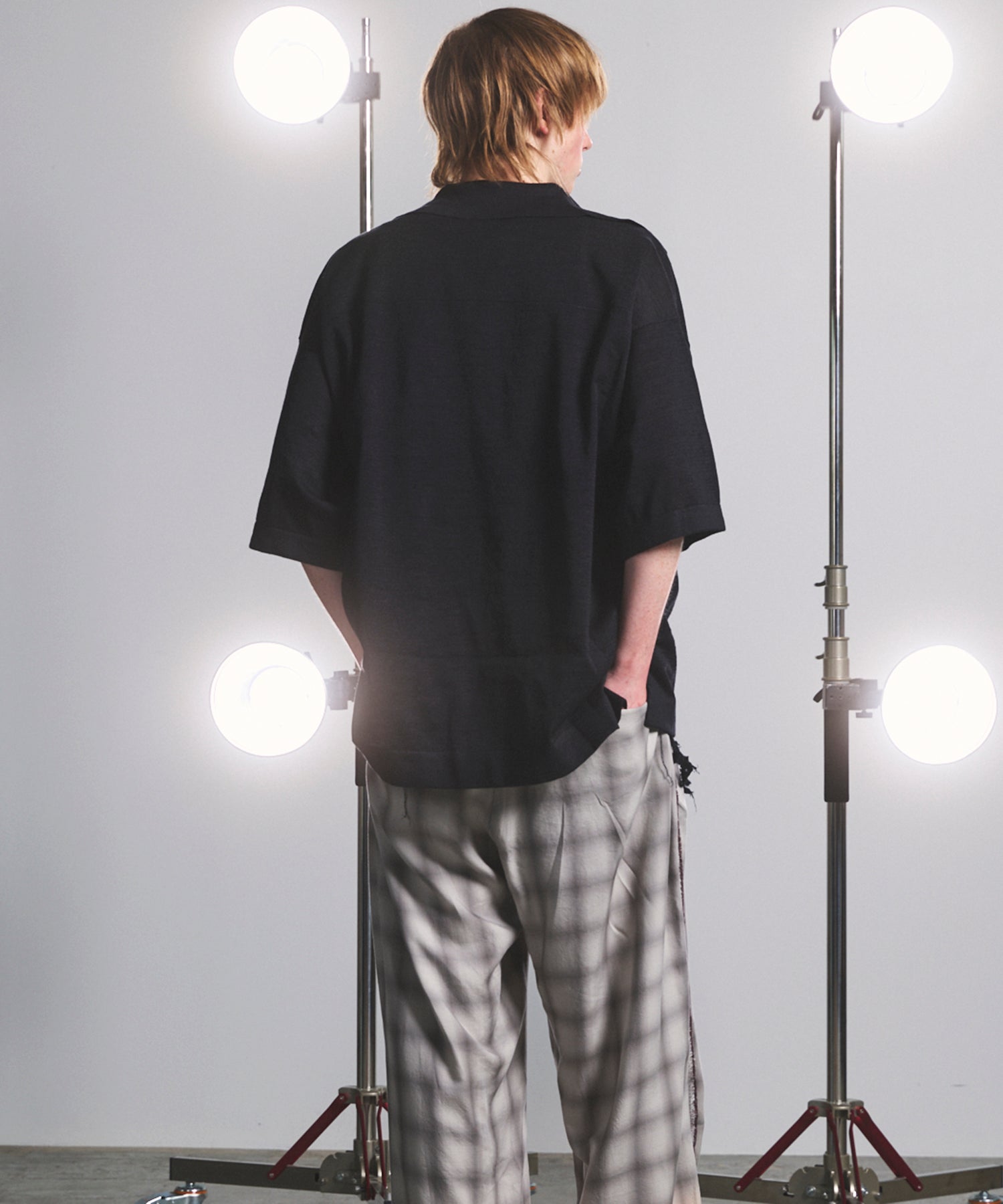 【26SS PRE-ORDER】Ramie-SOLOTEX Prime-Over Deep Front Skipper Knit T-shirt