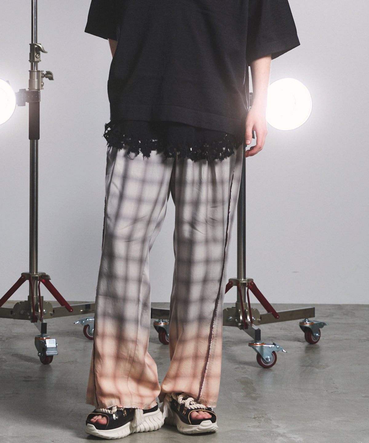 Linen Mix Slab Side Big Pocket Prime-Wide Pants