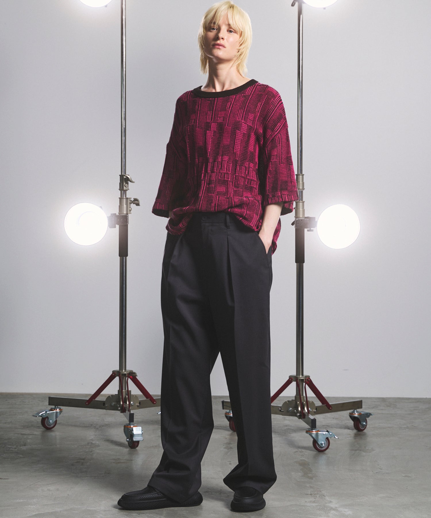 Cotton Bulky Acrylic Blend Prime-Over Gradation Dyeing Knit
