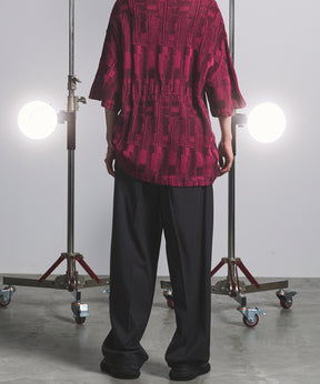 NISHIKAWA KEORI Wool Mix Gabardine Prime Wide One-Tuck Wide Pants