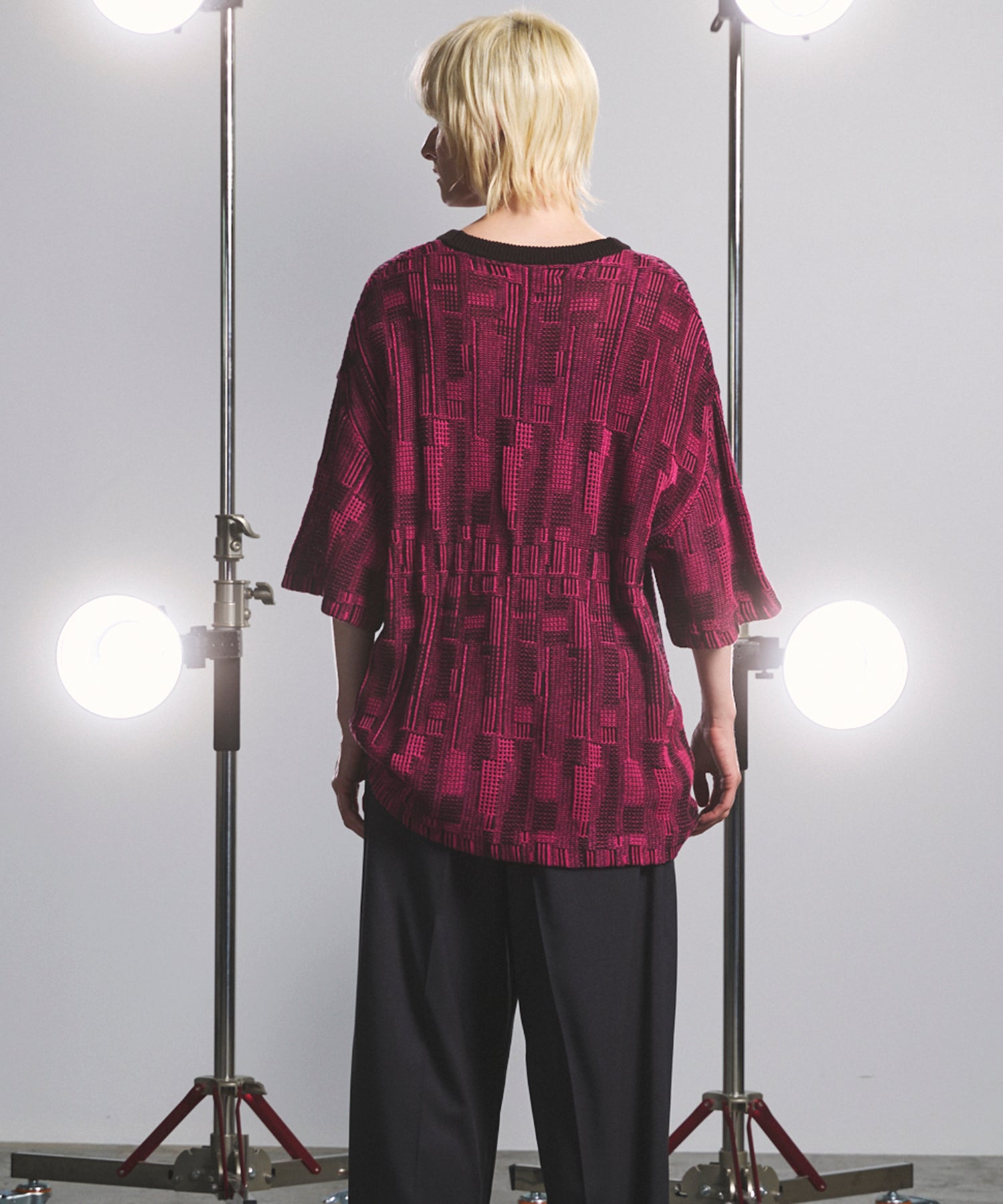 Cotton Bulky Acrylic Blend Prime-Over Gradation Dyeing Knit