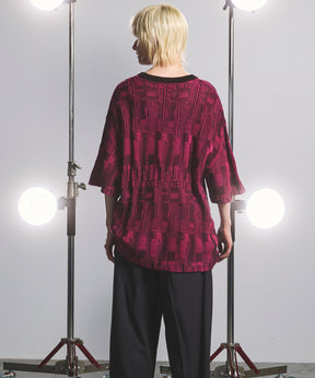 Cotton Bulky Acrylic Blend Prime-Over Gradation Dyeing Knit