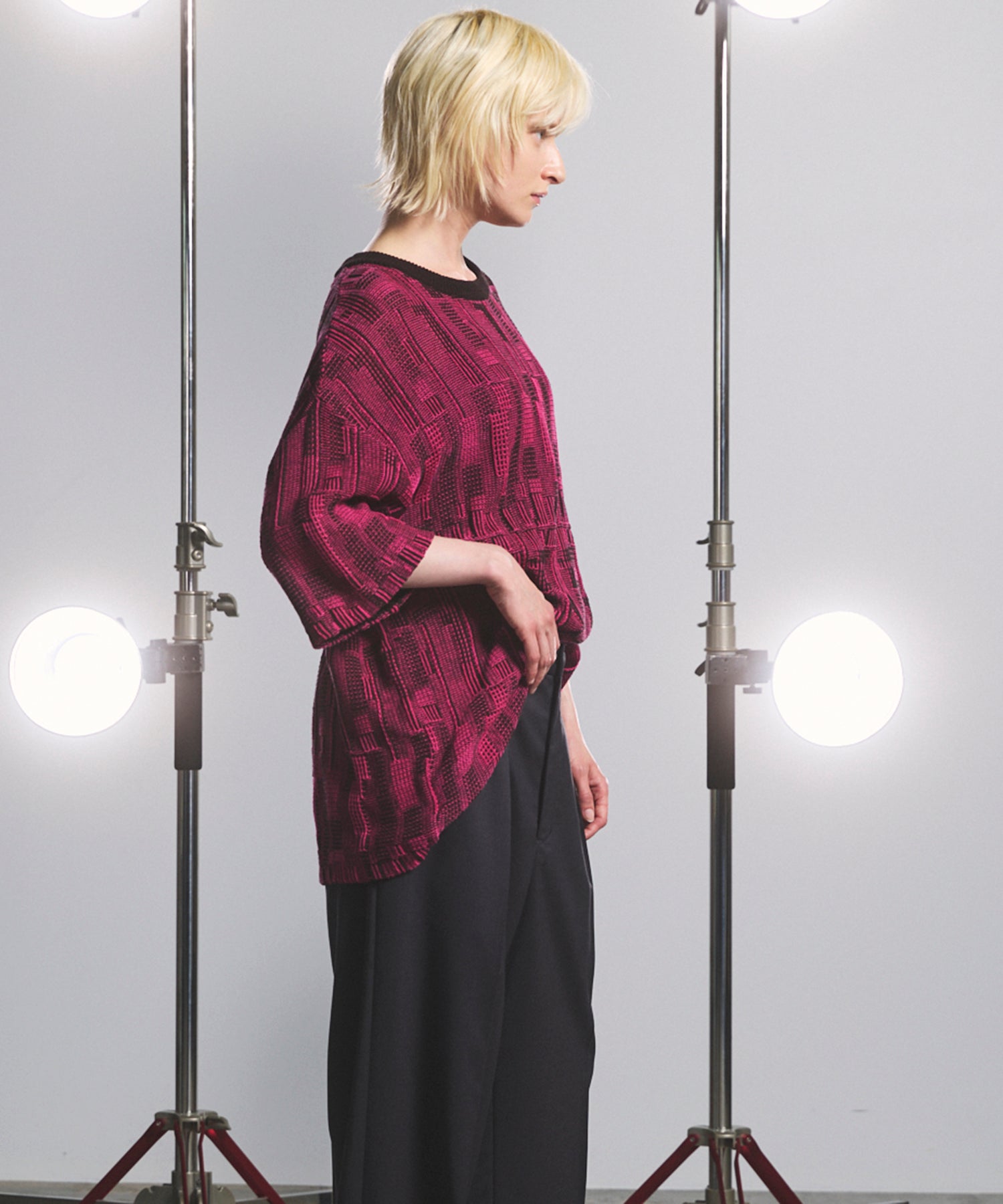Cotton Bulky Acrylic Blend Prime-Over Gradation Dyeing Knit
