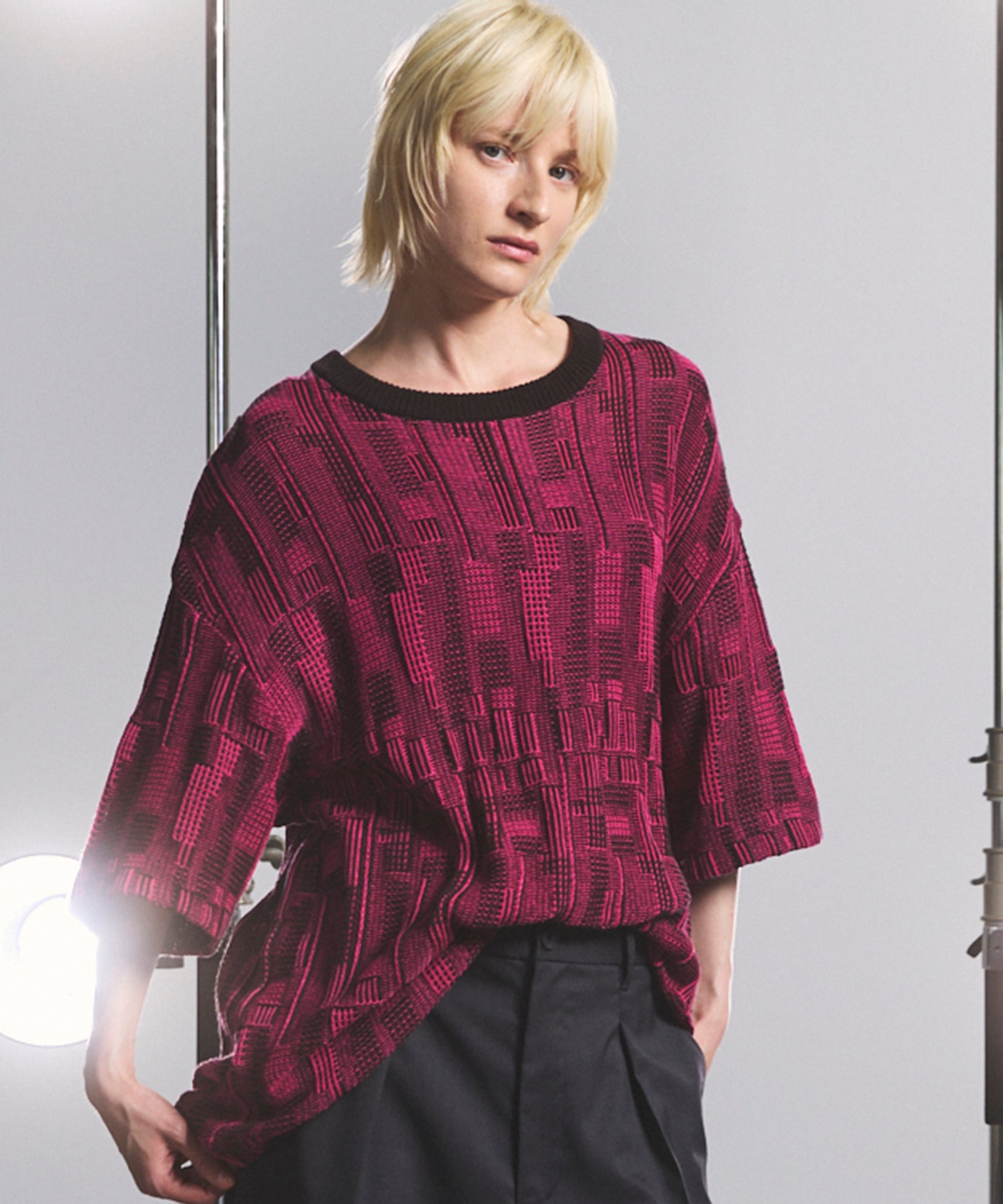 Cotton Bulky Acrylic Blend Prime-Over Gradation Dyeing Knit