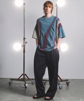 NISHIKAWA KEORI Wool Mix Gabardine Prime Wide One-Tuck Wide Pants