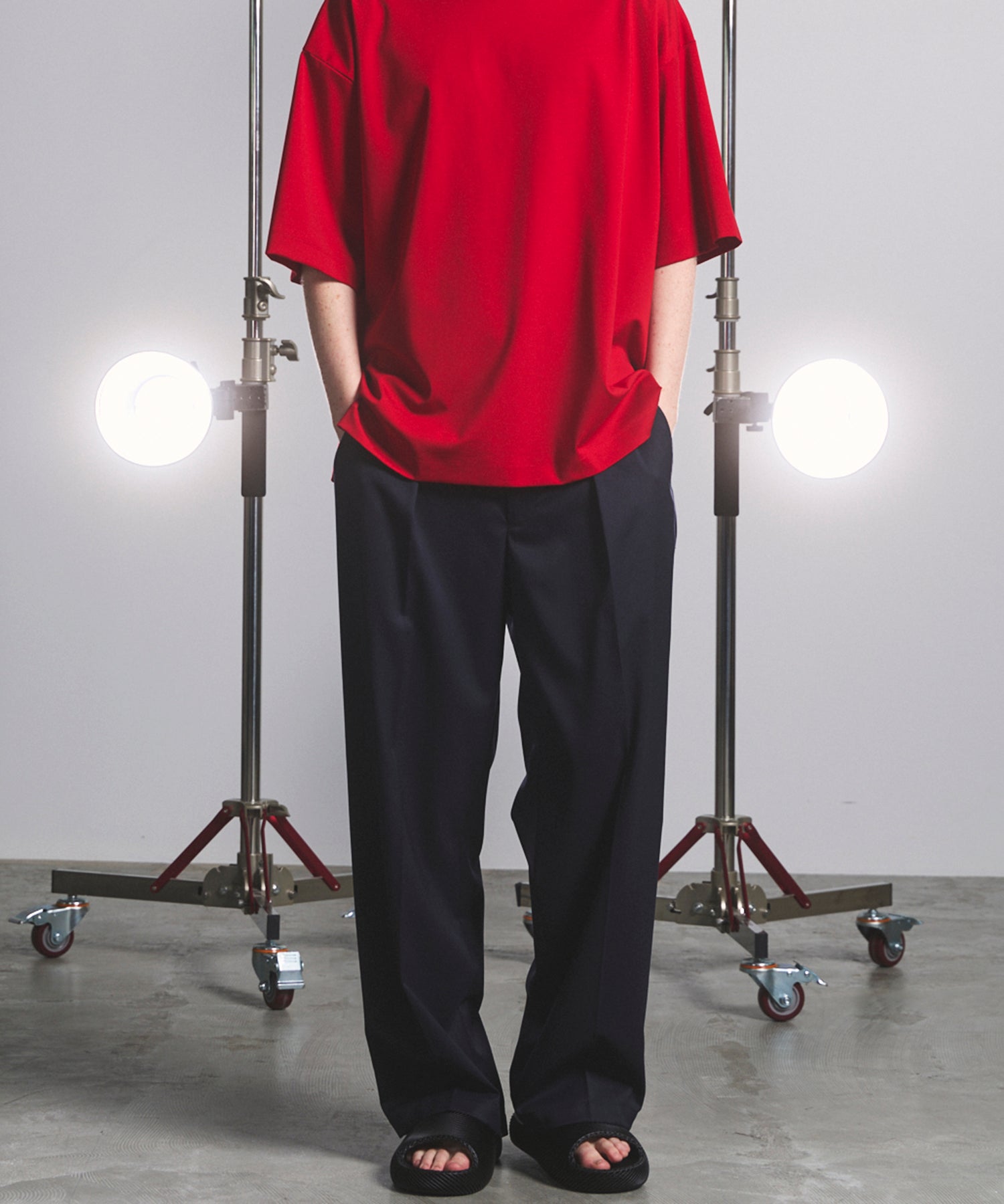 パンツ PAPAS wool cashmere 3tuck wide slacks XL NISHIKAWA KEORI Wool Mix Gabardine Prime Wide One-Tuck Wide Pants