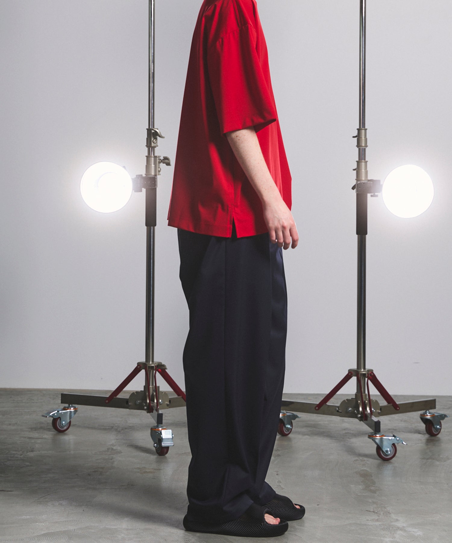NISHIKAWA KEORI Wool Mix Gabardine Prime Wide One-Tuck Wide Pants