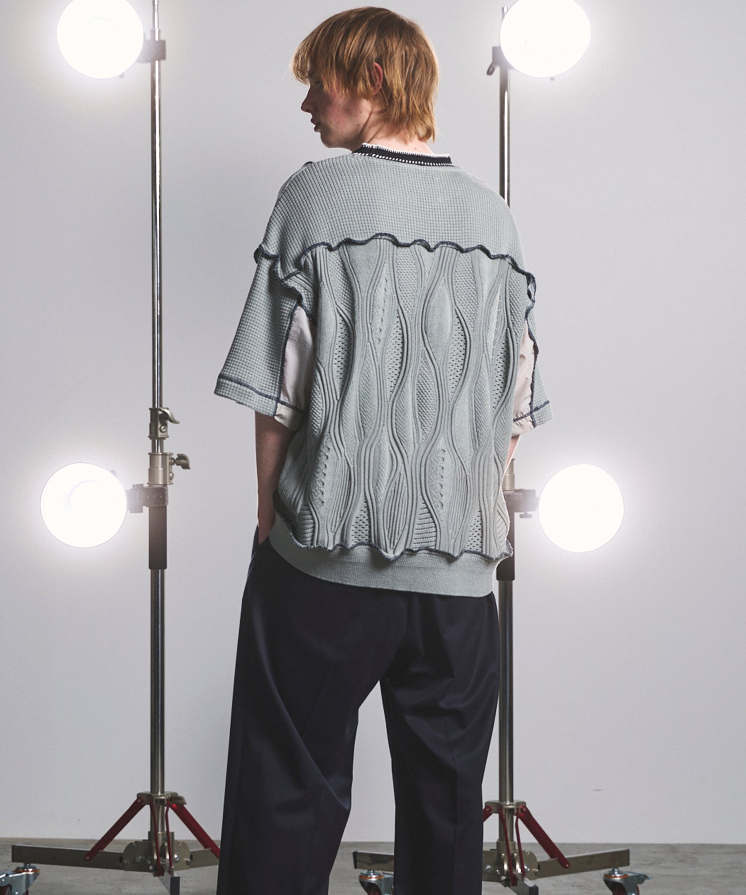 Cotton Bulky Acrylic Blend Prime-Over Gradation Dyeing Knit