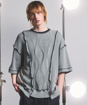 Cotton Bulky Acrylic Blend Prime-Over Gradation Dyeing Knit