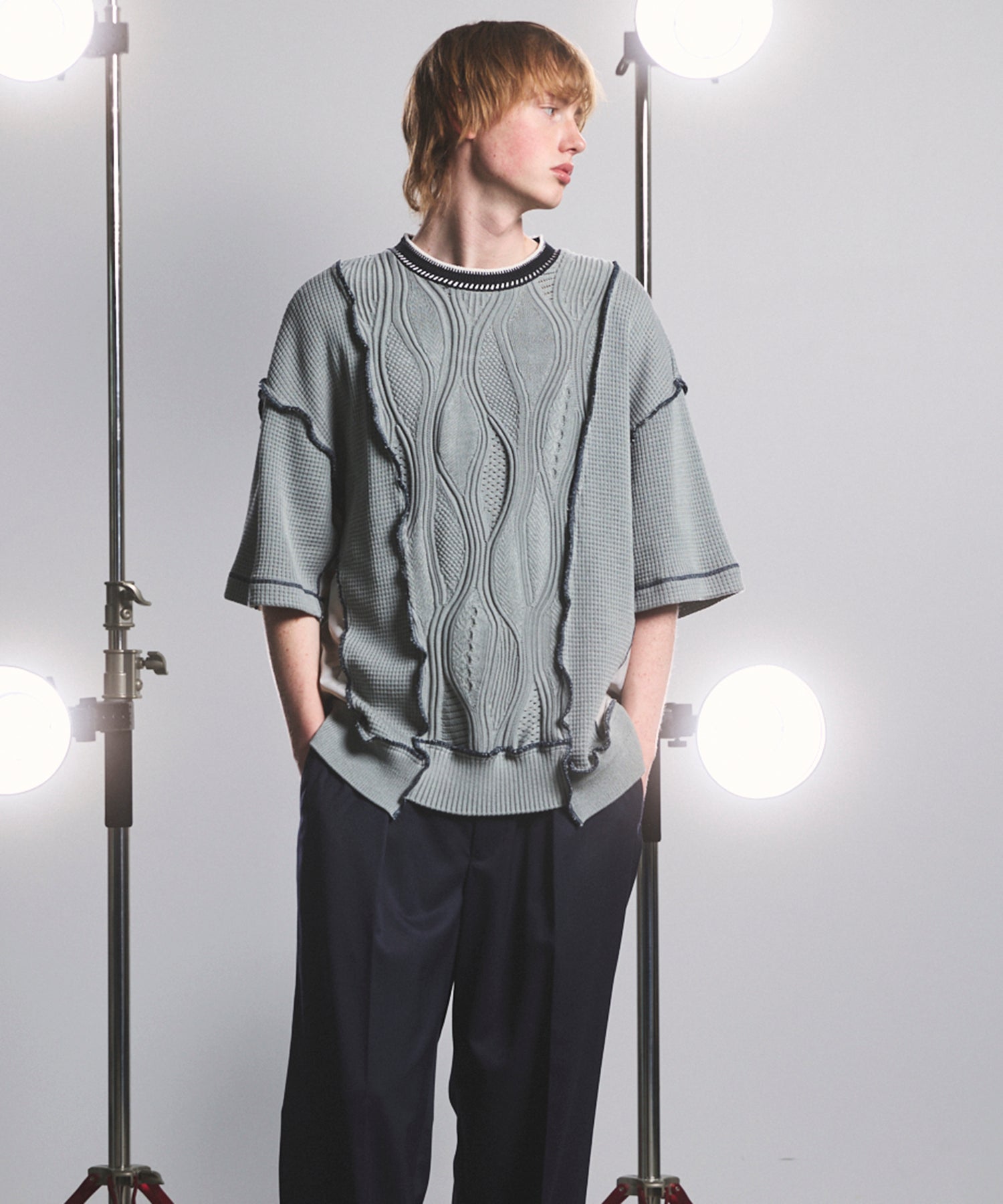 Cotton Bulky Acrylic Blend Prime-Over Gradation Dyeing Knit