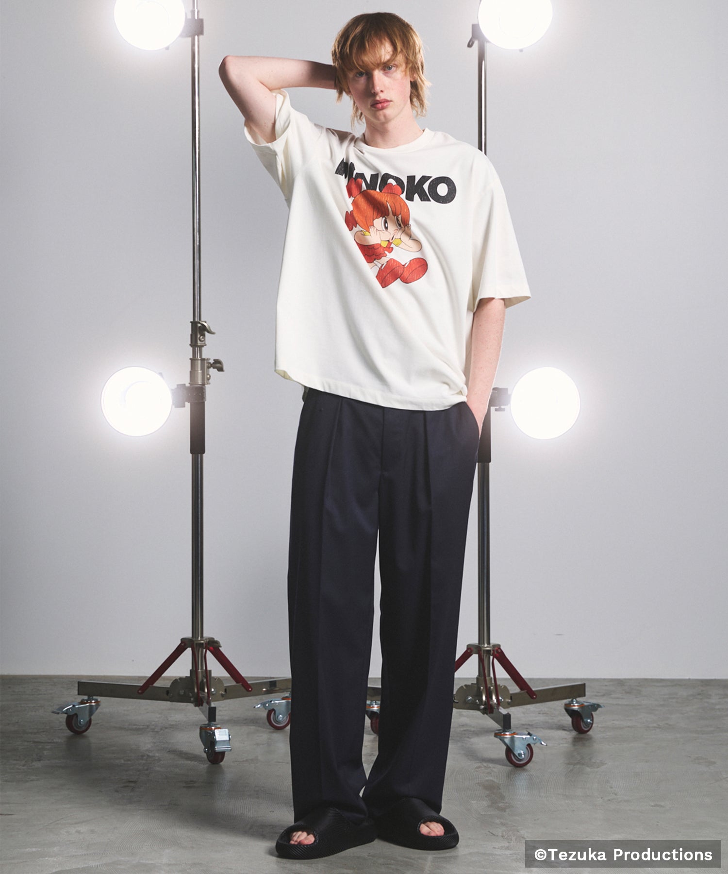NISHIKAWA KEORI Wool Mix Gabardine Prime Wide One-Tuck Wide Pants